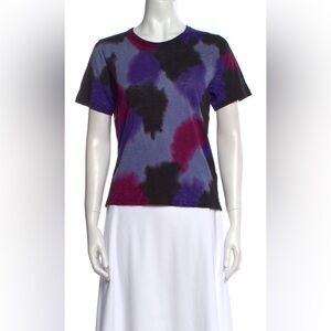 Veronica Beard Tie Dye Print Crew Neck T Shirt Size XS 100% cotton